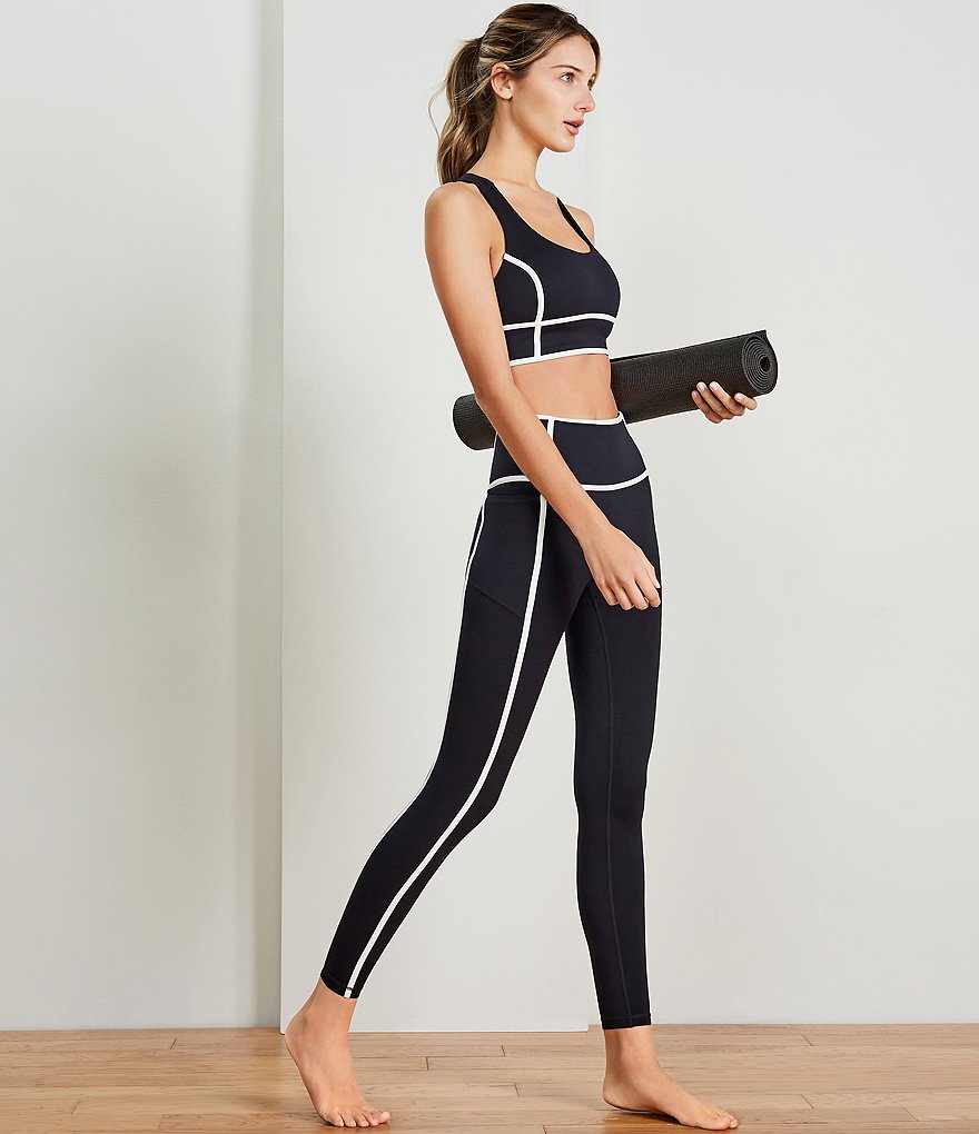 Antonio Melani Action High Waist Contrast Trim 28-Inch Legging