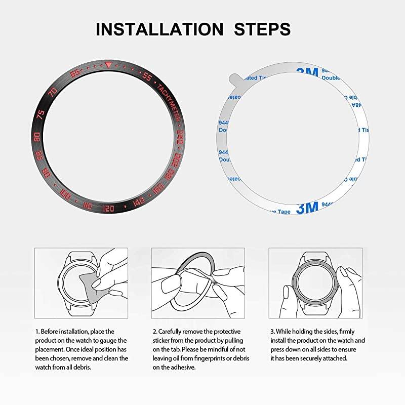 Stainless Steel Bezel Ring Compatiable with Garmin Fenix 55 Plus Bezel Ring Adhesive Cover Anti Scratch Collision Protector for Garmin Watch Accessory Black Not Fit Fenix 5X 5S