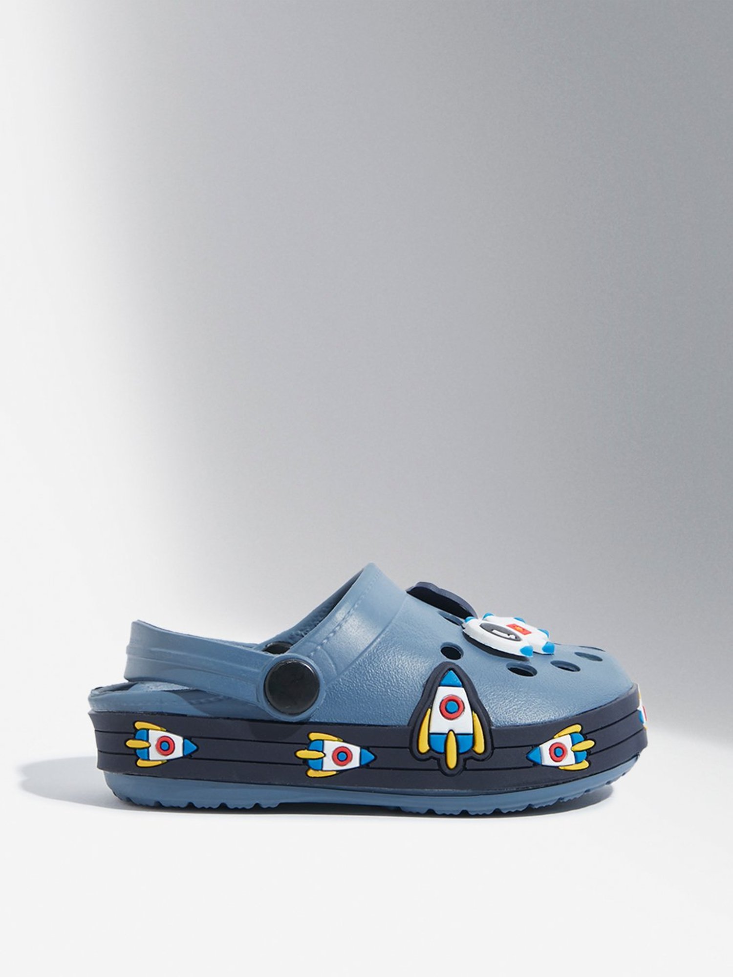 Yellow by Westside Dark Blue Space-Themed Applique Clogs