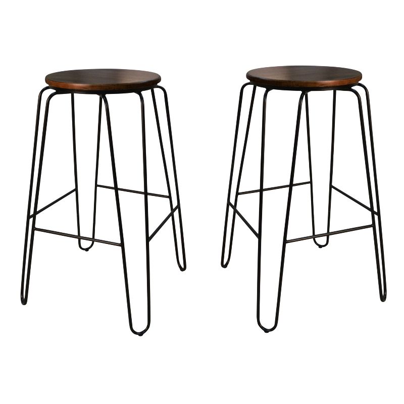Set of 2 29" Winston Barstools Elm/Black - Carolina Chair & Table