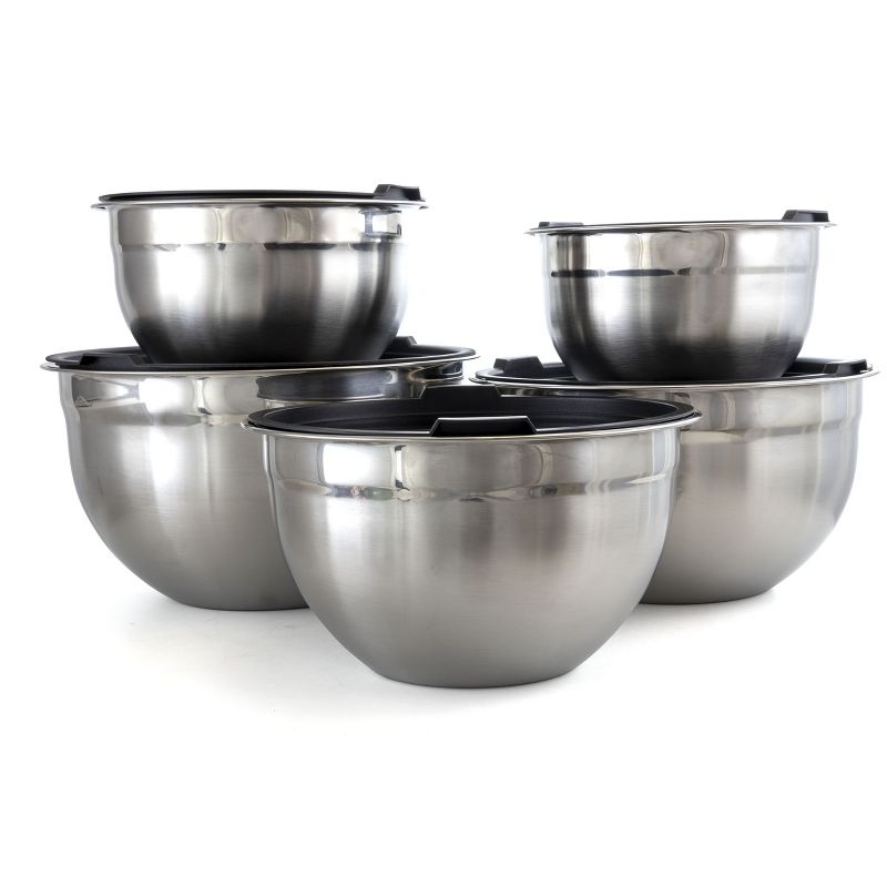 MegaChef 5 Piece Multipurpose Stackable Mixing Bowl Set with Lids