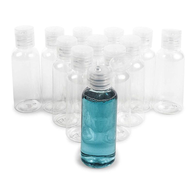 Juvale 12 Pack Plastic Travel Bottles, Empty Travel Containers with Flip Cap (2 oz)