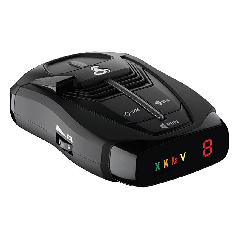 RAD 380 Laser Radar Detector Long Range Detection LaserEye Front and Rear Detection IVT Filtering Updateable Software Adjustable Sensitivity Digital Signal Processing Black