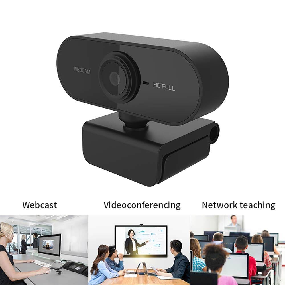 Webcam with Microphone, Webcam 1080P Full HD USB Desktop & Laptop -USB Computer Camera for PC Laptop Desktop Video Calling, Conferencing