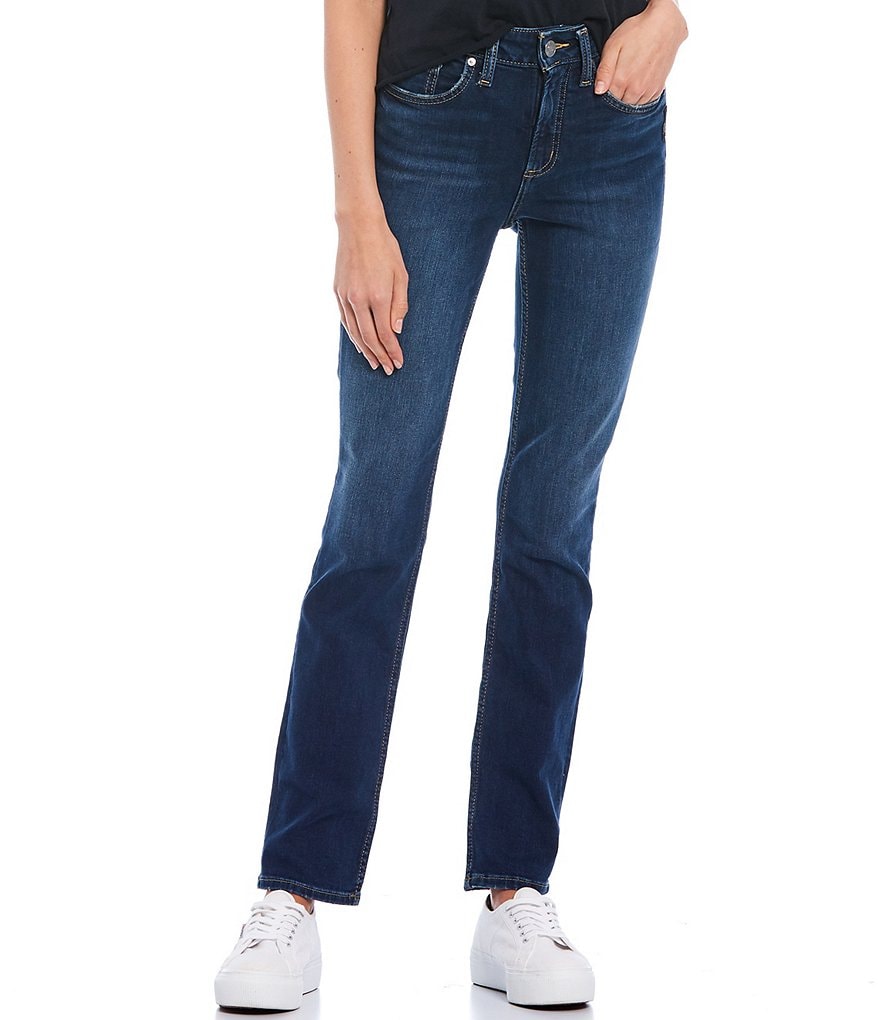 Celebrity Pink Shadow Knee Mid Rise Straight Jeans