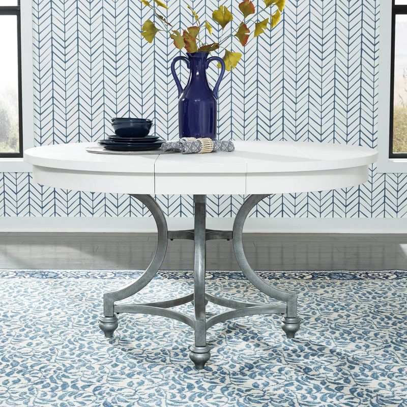 Harbor View II Round Extendable Dining Table Linen - Liberty Furniture