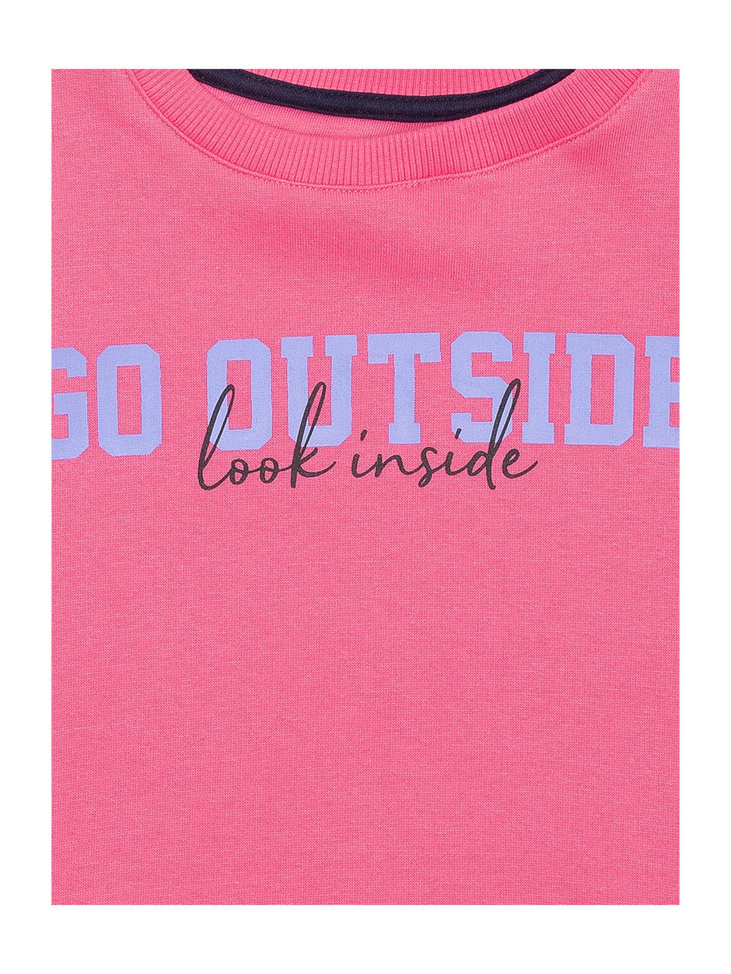 Bodycare Girls Pink Graphic Print Full Sleeves Sweatshirt