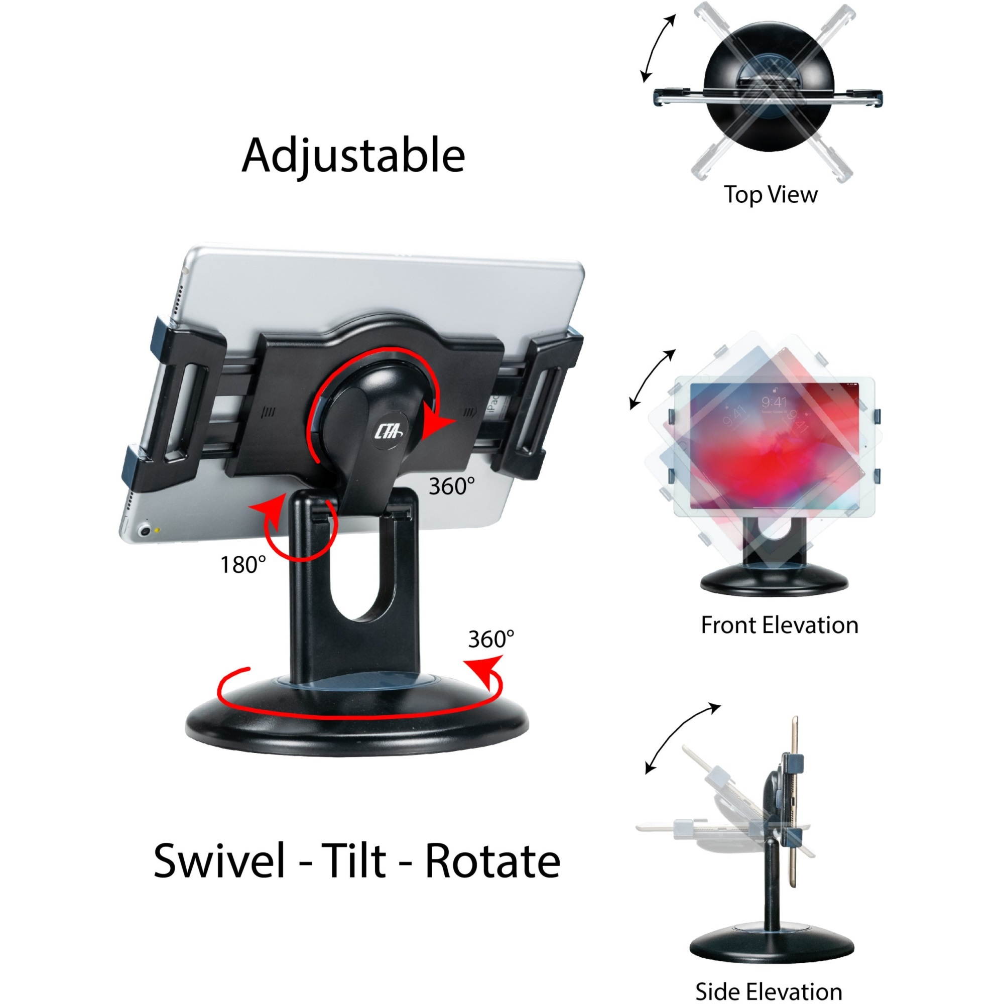 CTA Digital Quick Connect PAD-QCWDM Desktop/Wall Mount for Select iPad Products