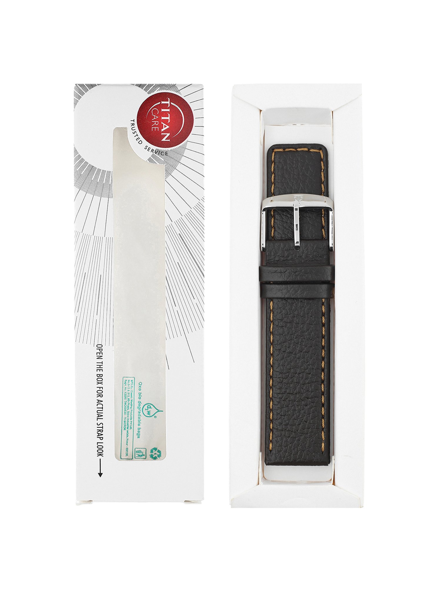 Titan 24 mm Tan Genuine Leather Strap for Men