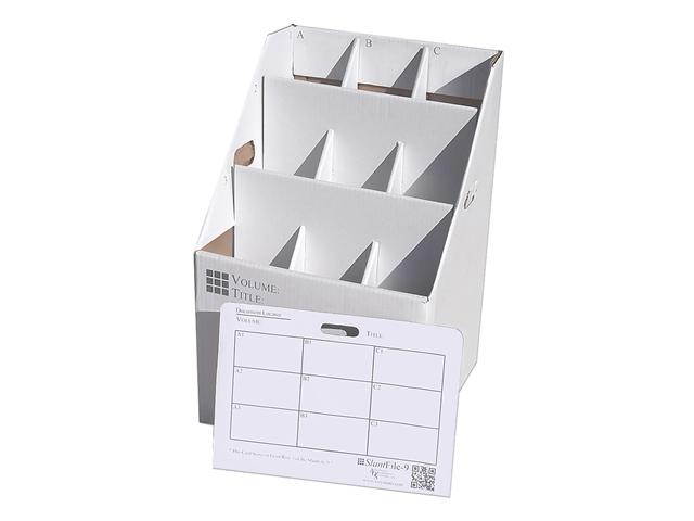 Offex Upright Rolled File Storage - White - 9 Slots