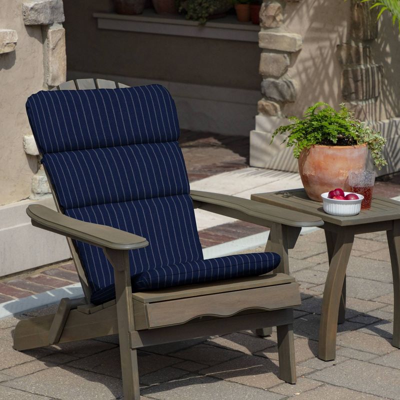 Woven Stripe Outdoor Adirondack Chair Cushion Blue - Arden Selections