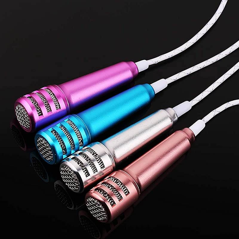 Mini Microphone Portable Vocal/Instrument Microphone for Mobile Phone Laptop Notebook Apple iPhone Samsung Android with Holder Clip (Pink)