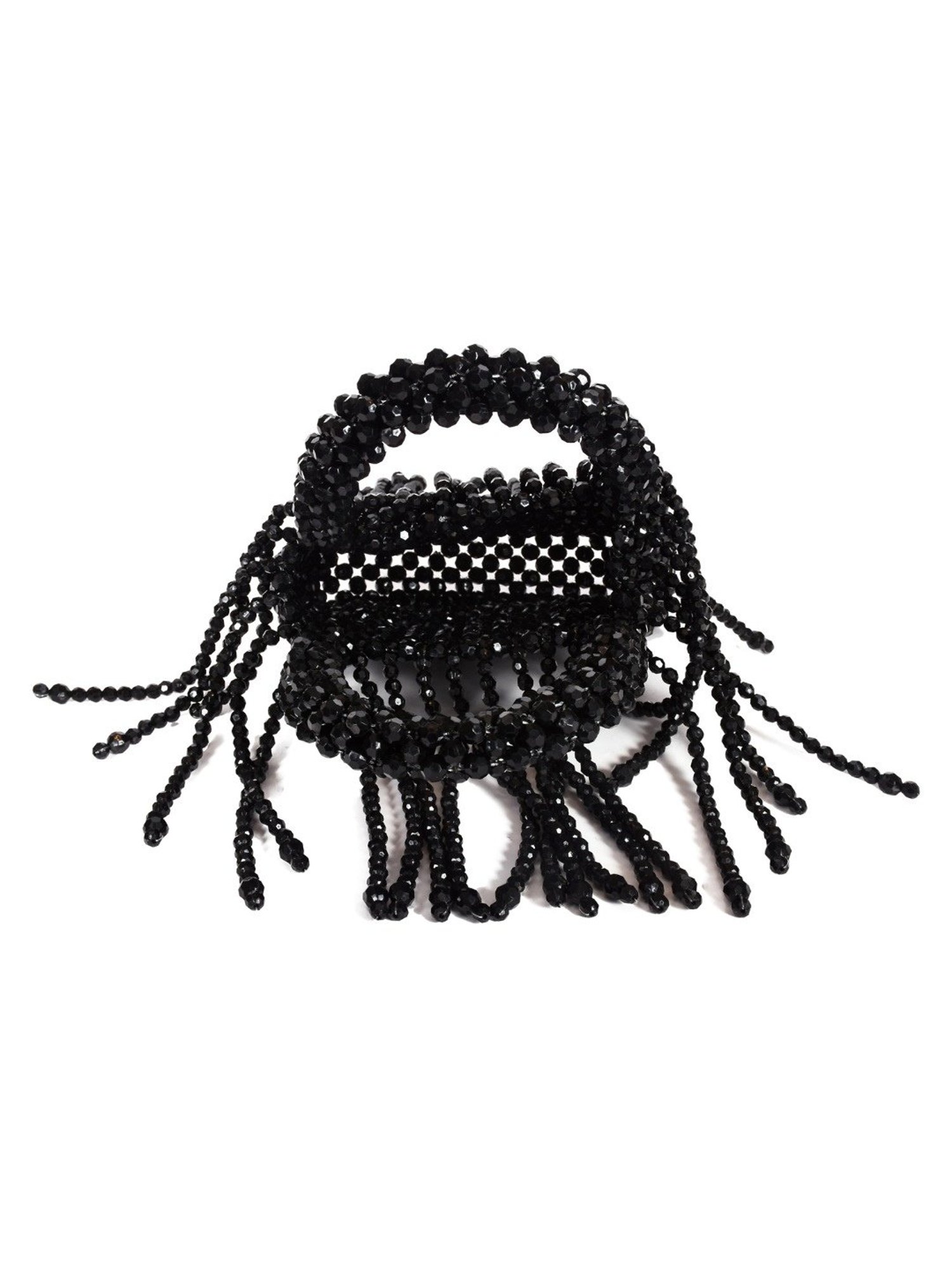 SASSORA RIM Black Leather Embellished small Handbag