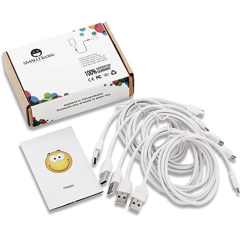 Micro USB Cable Android Charger,  (5 - Pack, 3 FT) USB to Micro USB High Speed USB2.0 Sync and Charging Cables for Samsung, HTC, Motorola, Nokia, Kindle, MP3, Tablet and More