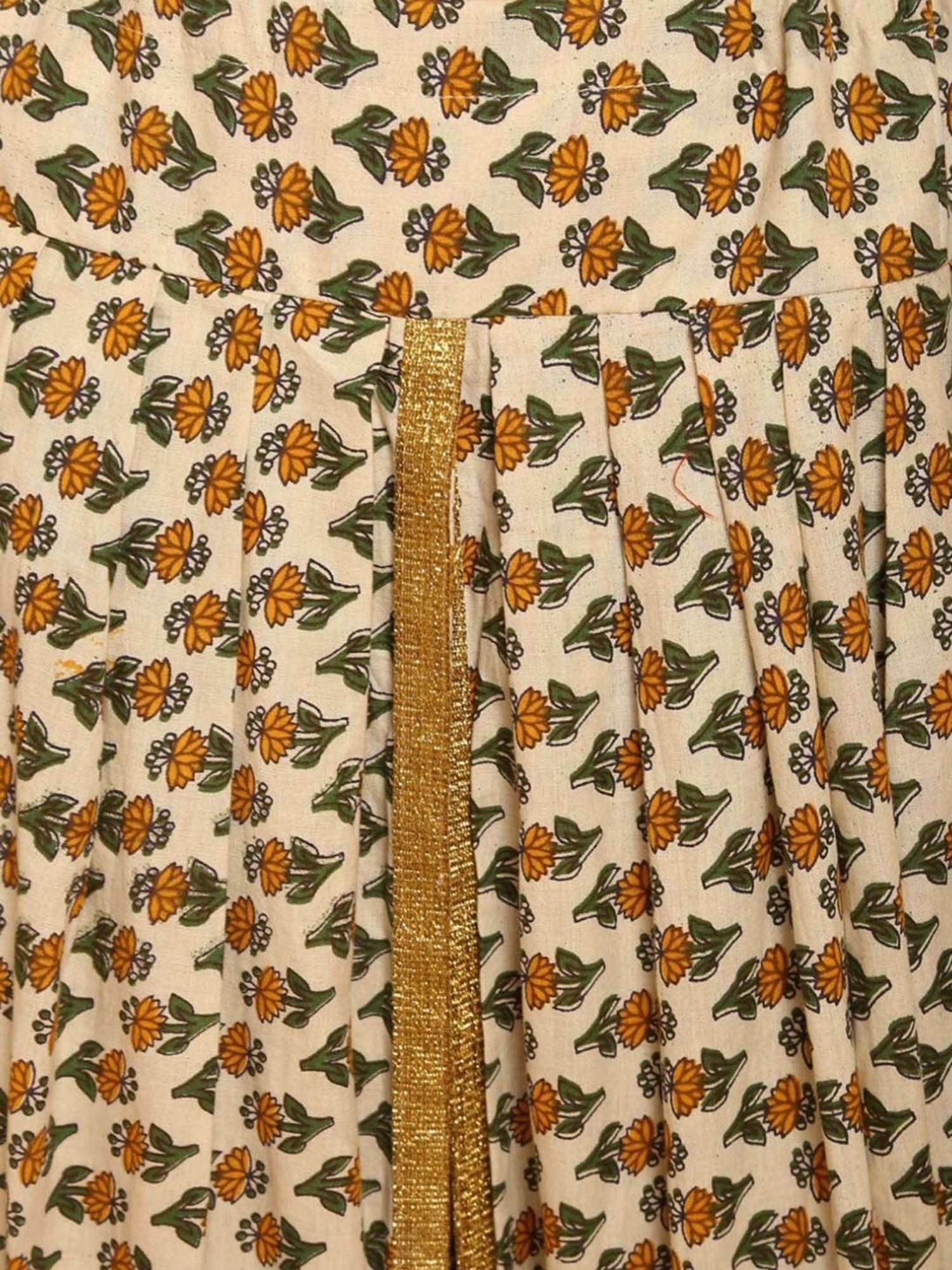 Kaanchie Nanggia Off White Cotton Floral Dhoti Pants