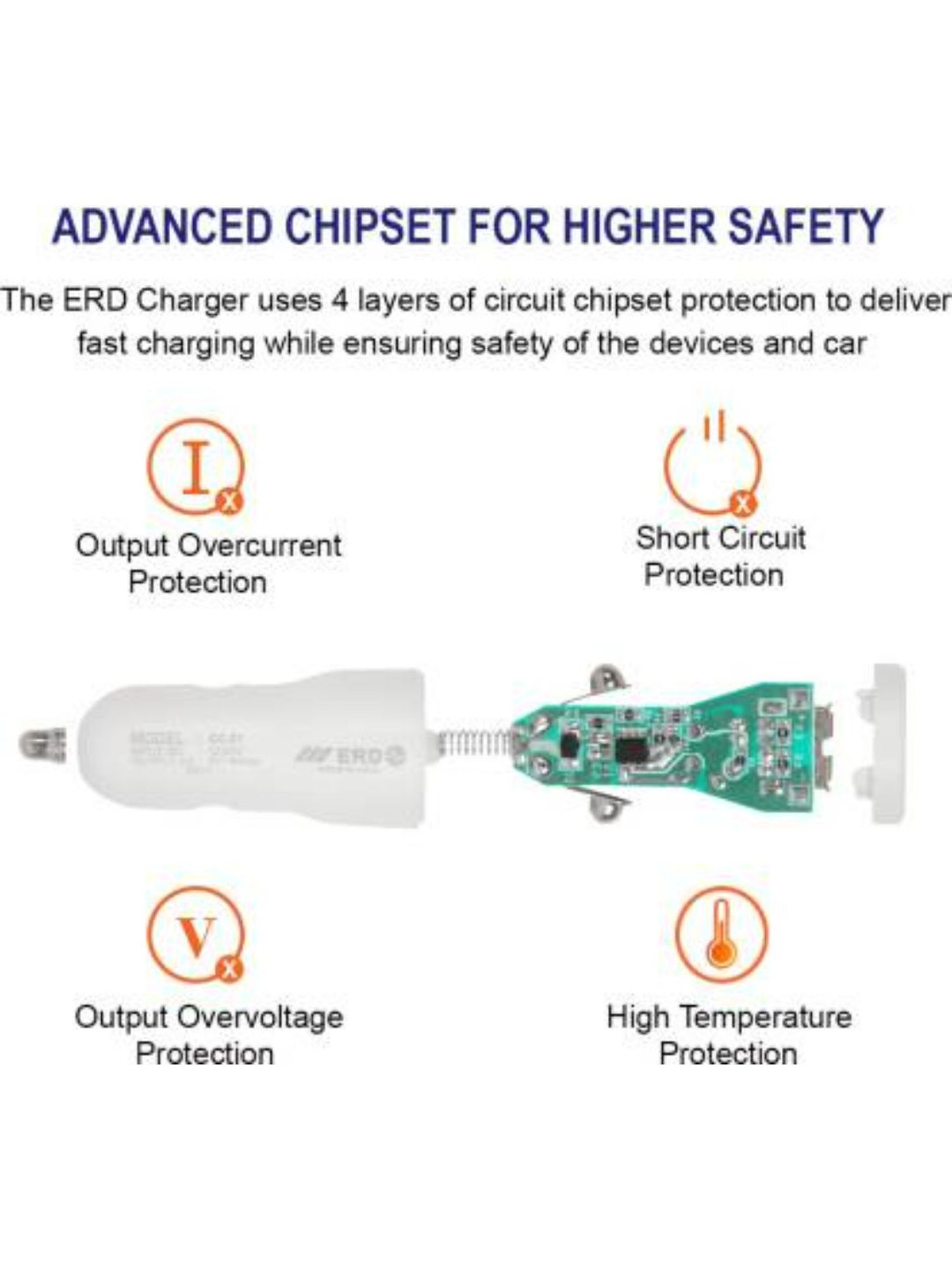 ERD 2 Amp Car Charger - (White)