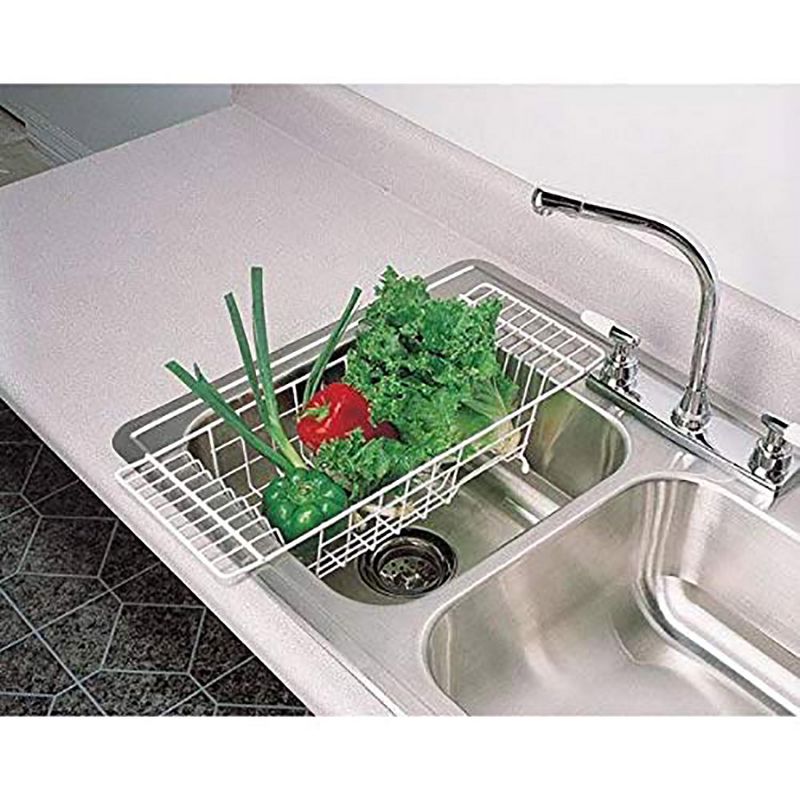 Closetmaid Economical 8 Inch Wide 4.5 Inches High Over the Sink Coated Steel Dish Rack Draining Solution, White (2 Pack)