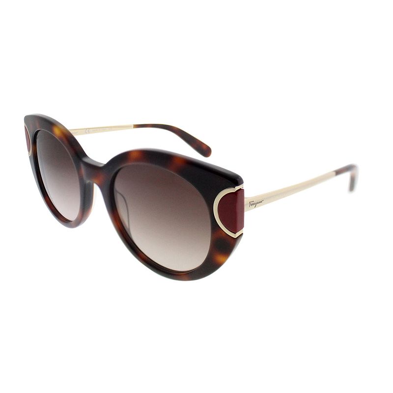 Salvatore Ferragamo  207 Womens Cat-Eye Sunglasses Havana Red 52mm
