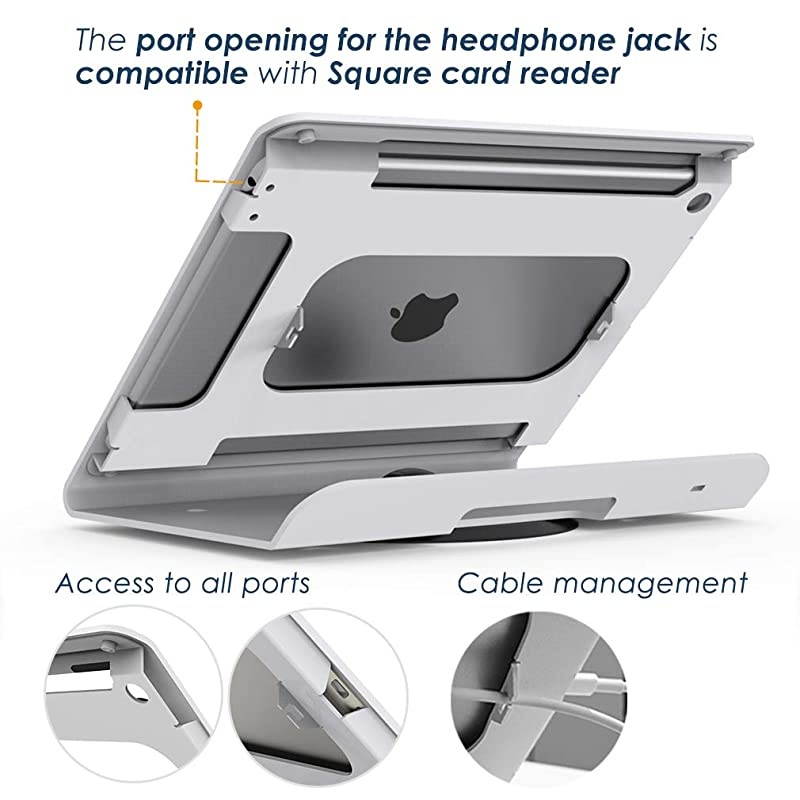 Tablet Stand for 102 inch iPad 7th8th Generation 360 Swivel Base Anti Theft iPad Retail Stand Metal White BSC102WT