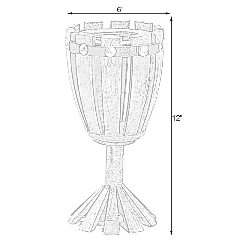 Vintiquewise Wooden Wine Goblet Shaped Vintage Decorative Single Bottle Wine Holder
