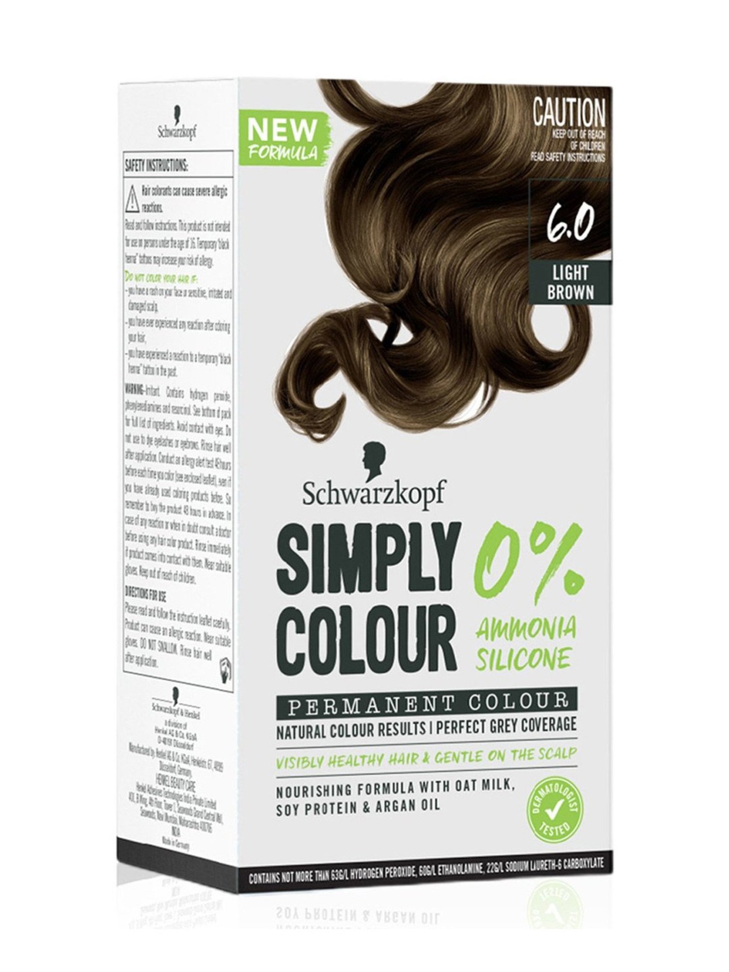 Schwarzkopf Simply Colour Permanent Hair Colour 6.0 Light Brown - 142.5 ml
