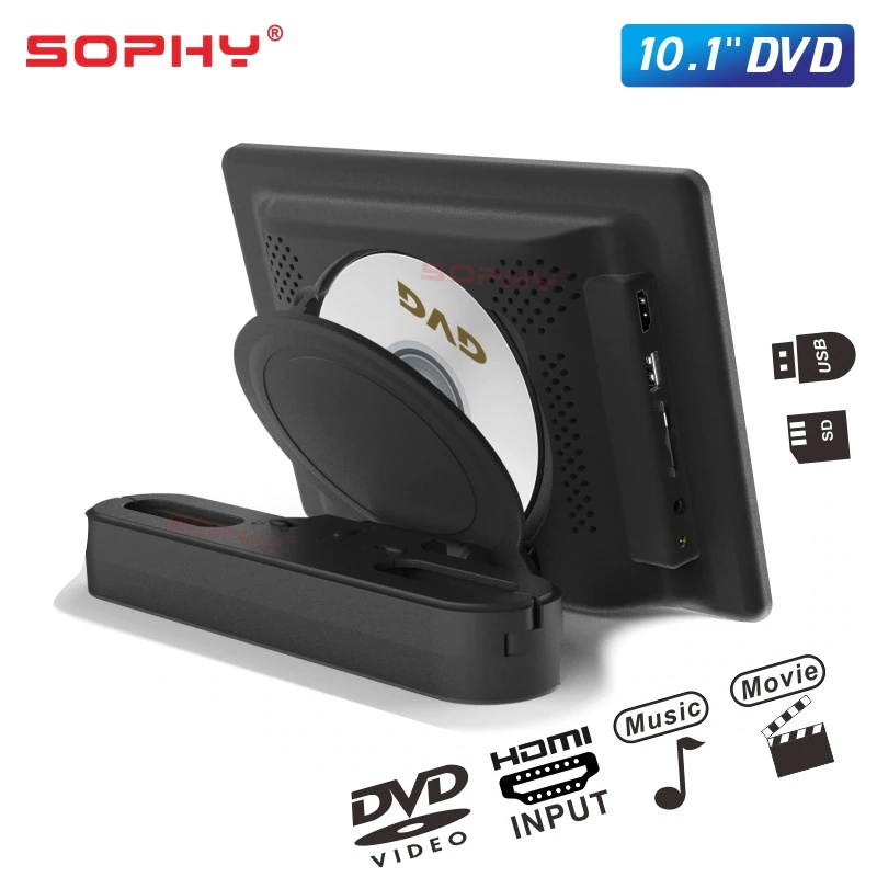 10.1 Inches External Car Headrest DVD Player Rear Seat Screen Monitor DVD/VCD USB/SD/HDMI/IR/FM SH1018DVD