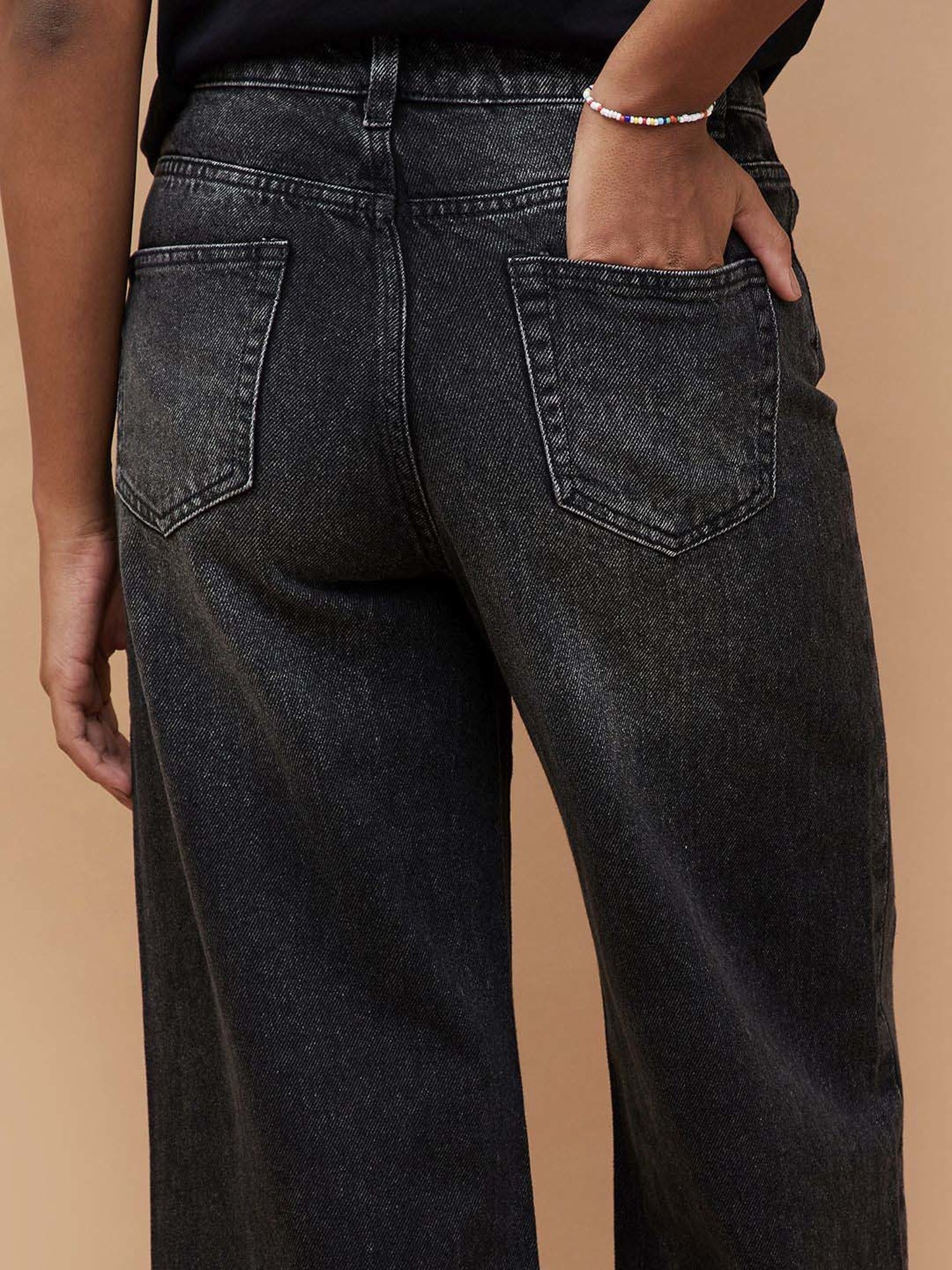 Fame Forever by Lifestyle Black Cotton Mid Rise Flared Jeans