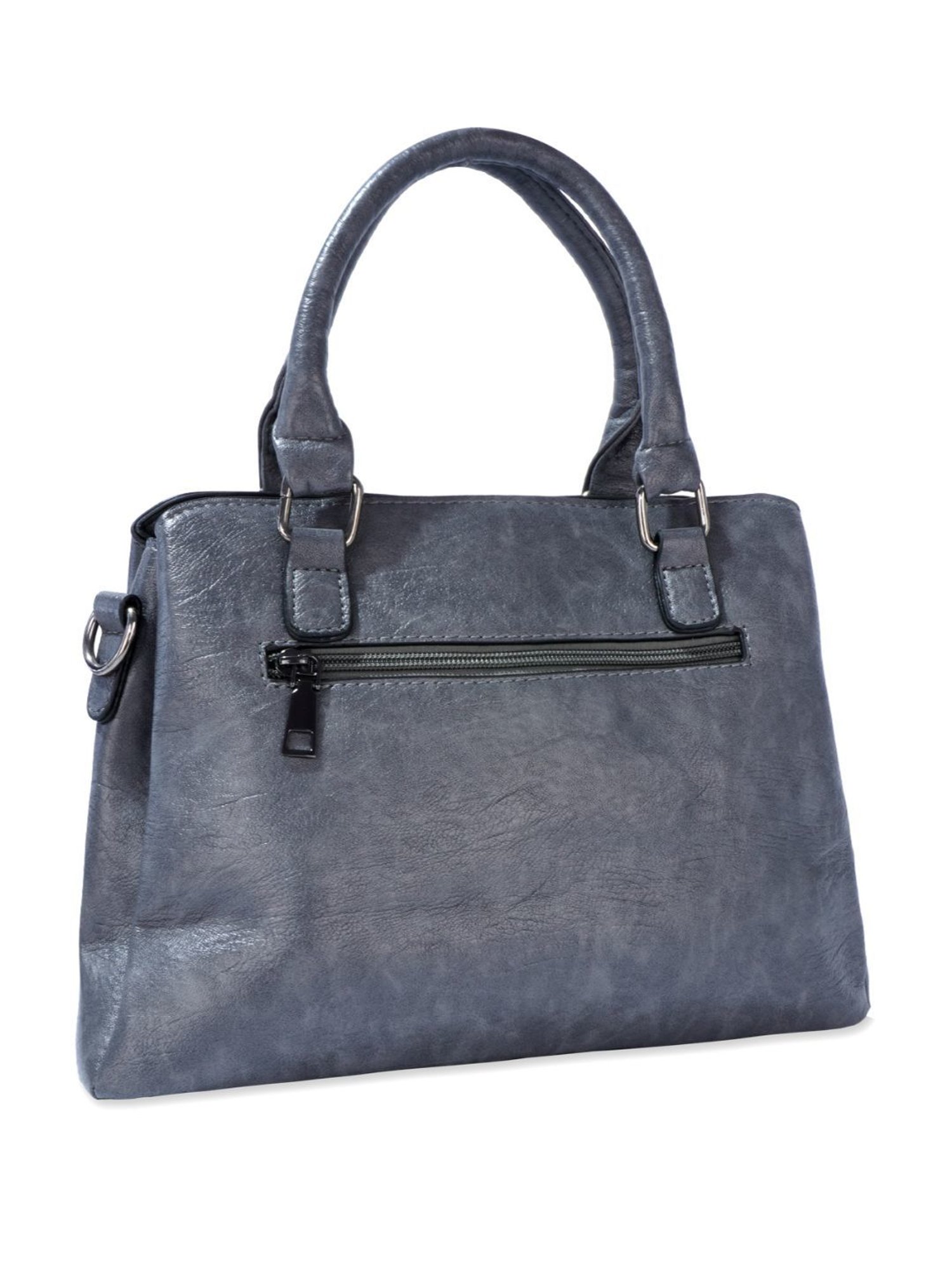 Luvoksi Grey Textured Large Satchel Handbag