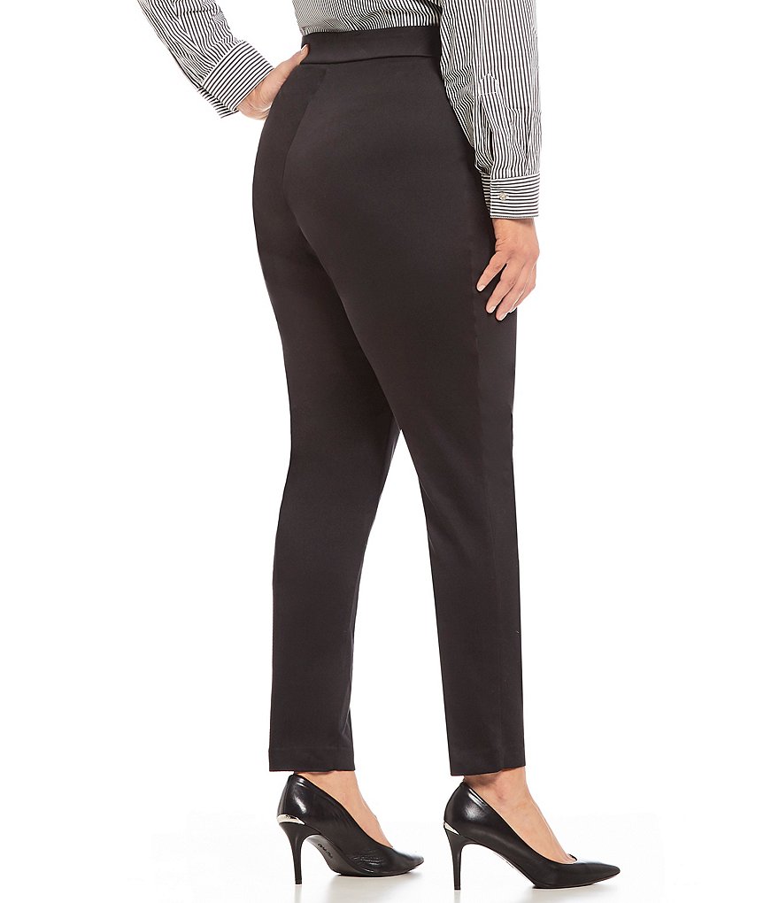 Kasper Plus Size Stretch Crepe Stand Combo Collar One Button Jacket