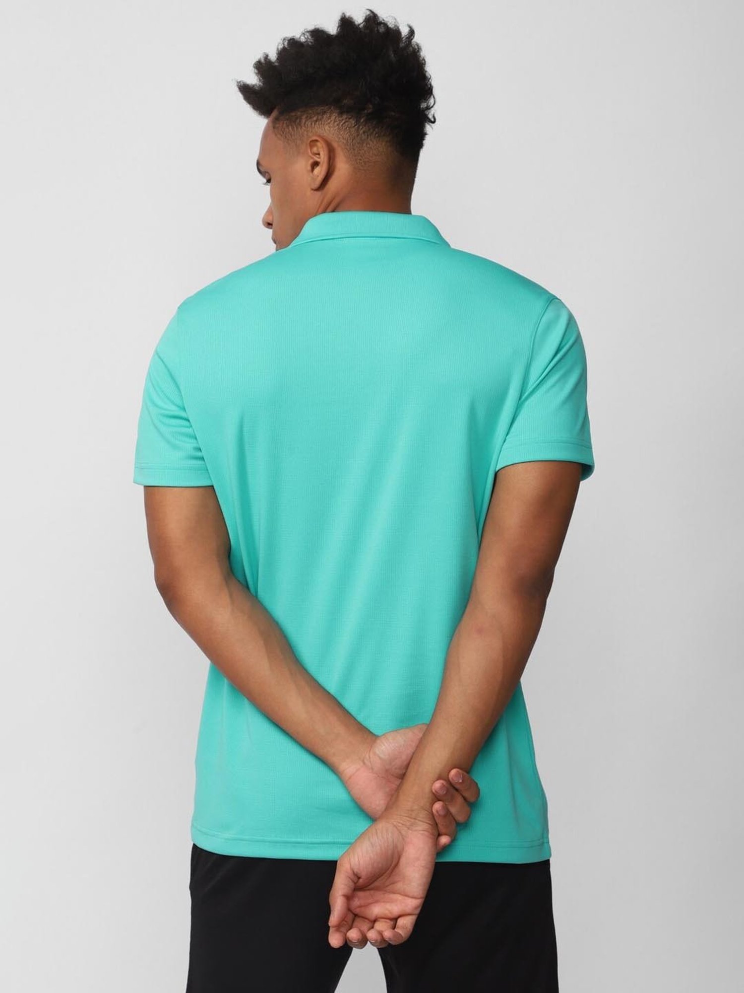 Reebok Green Regular Fit Texture Polo T-Shirt