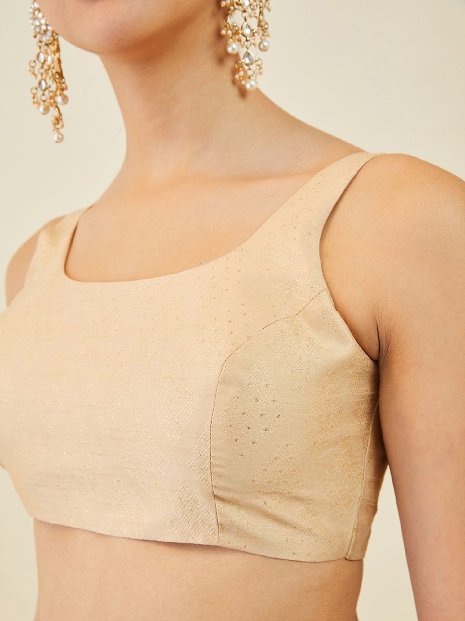 Soch Beige Woven Pattern Blouses