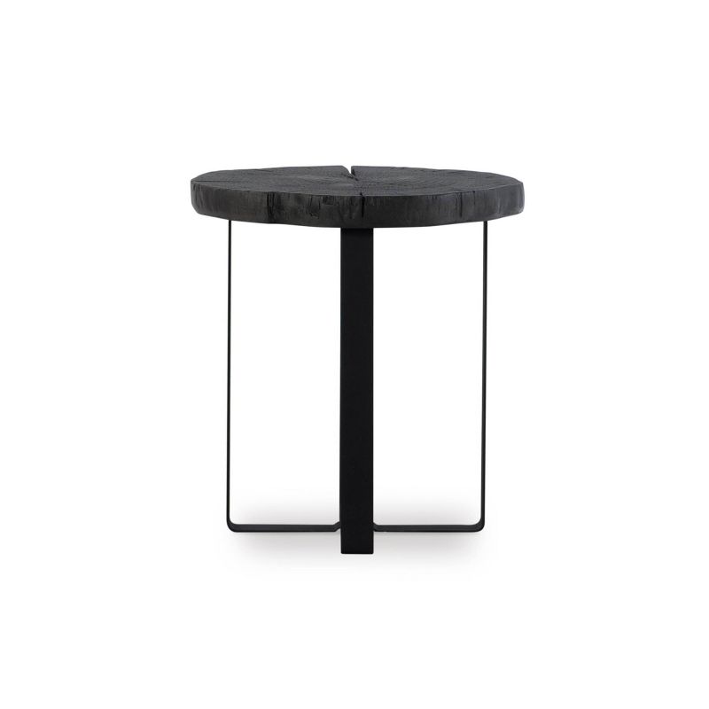 Lockwood Mixed Material Side Table Gray - Powell Company