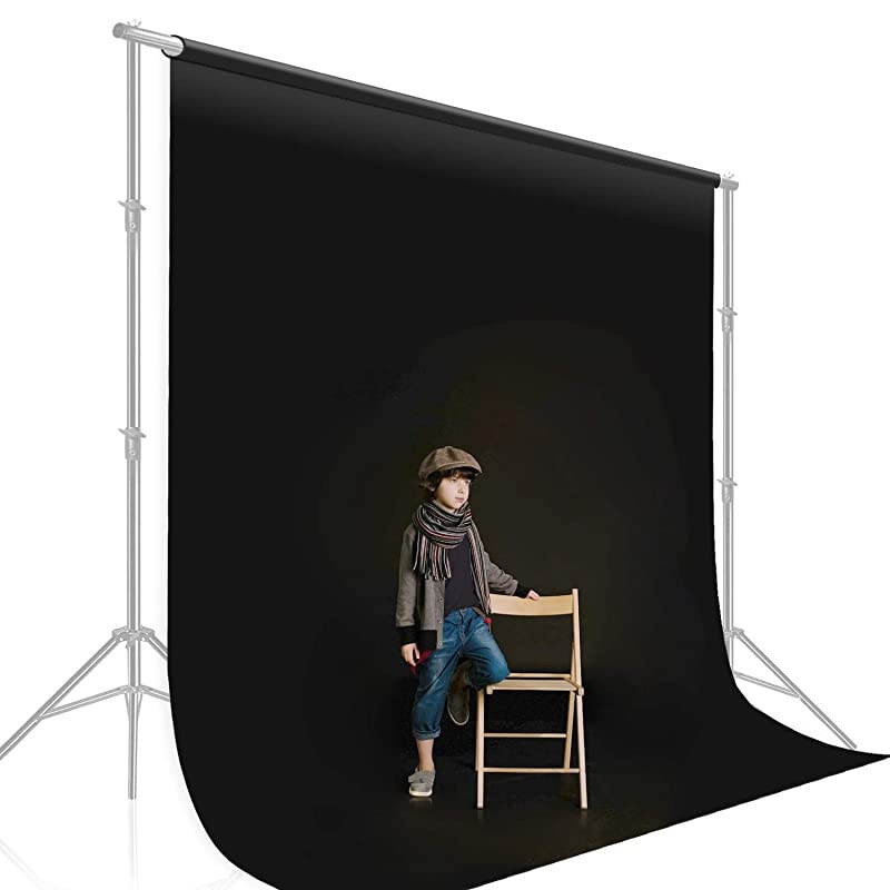 10 ft X 12 ft Long Life Time Reusable Black Screen Chromakey Photo Video Photography Studio Fabric Backdrop Background Pure Black Muslin Photography Studio JSAG476