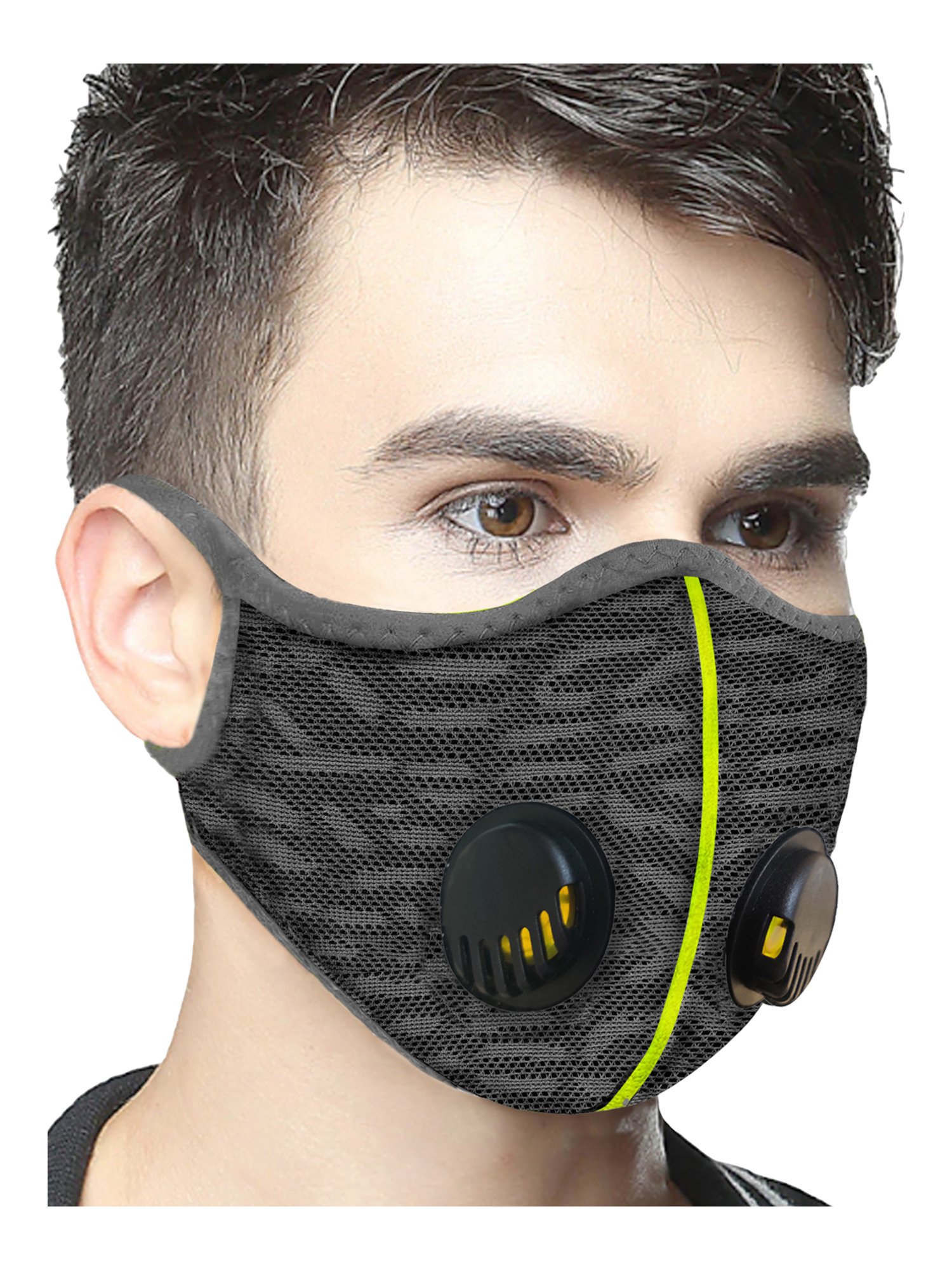 Lioncrown 4 Layered N95 Face Mask with Dural Air Valves - Pack of 2