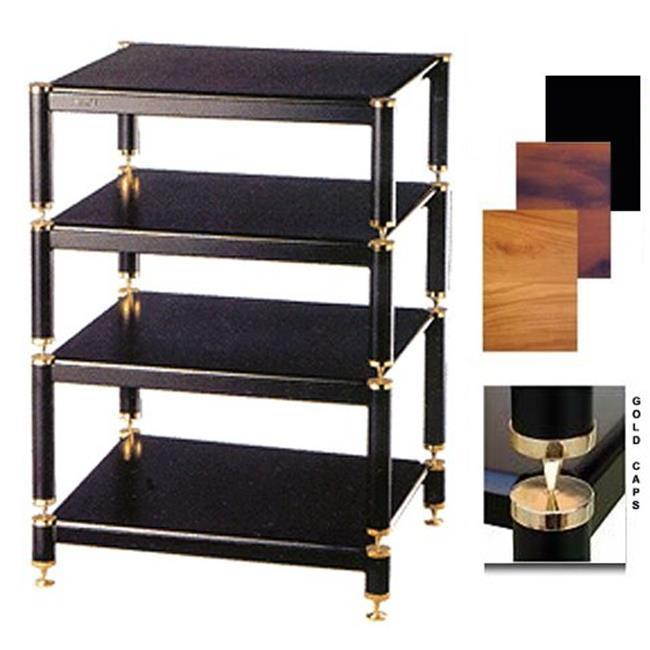 VTI Manufacturing BL404GC-01 4 Gold Capspike Black Poles 1 Cherry Shelf 3 in. High Amp Stand