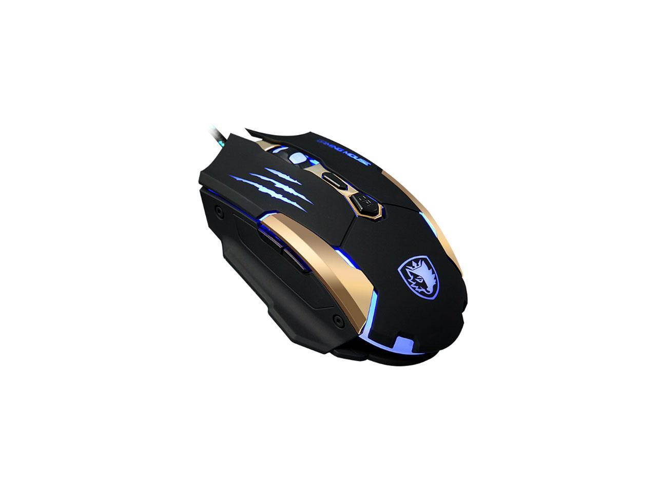 SADES Q6 Gaming mice USB mouse 7 Buttons, 3500 DPI, 4 Optical LED Metal bottom Gaming Mouse