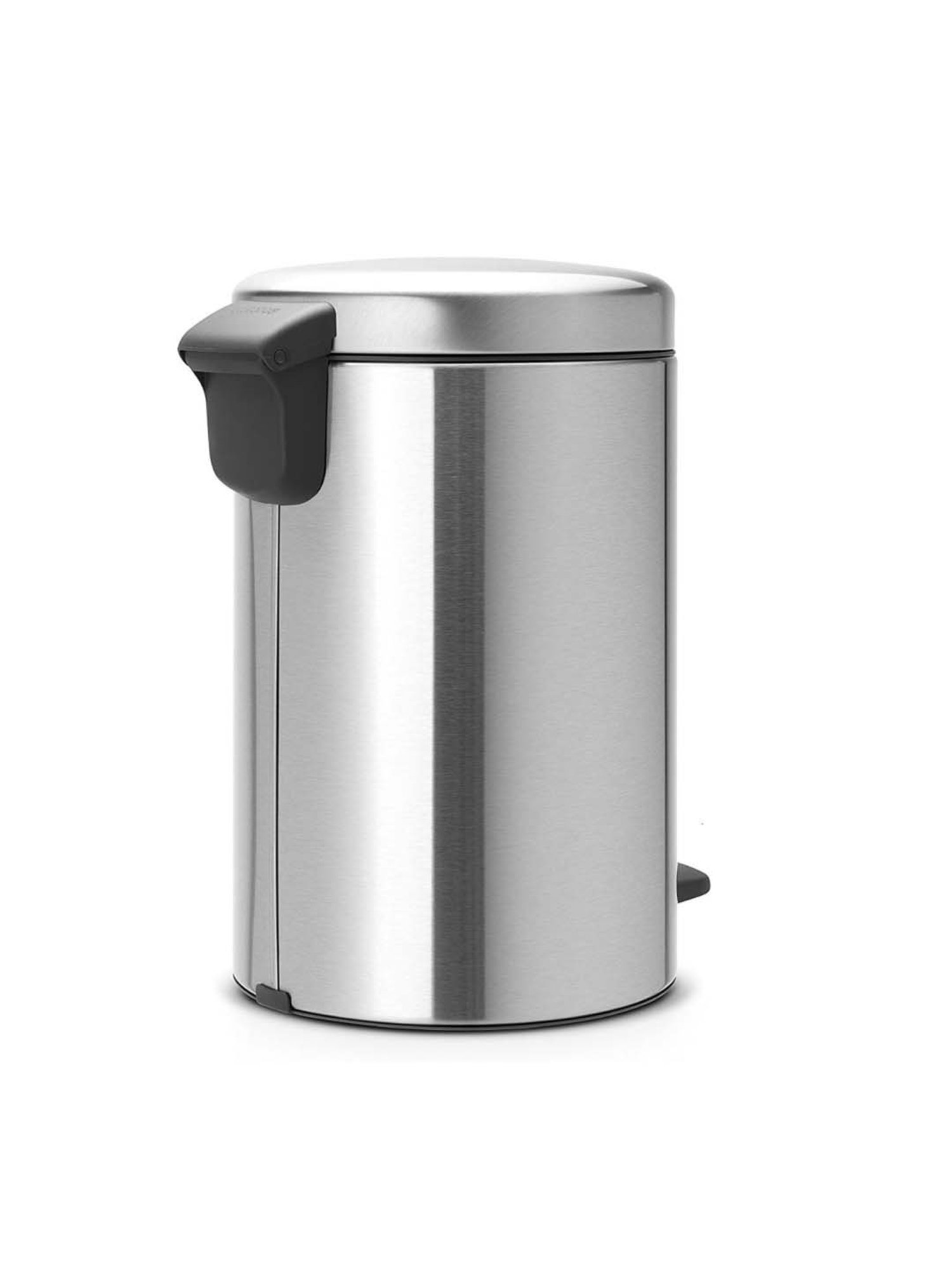 BRABANTIA NewIcon Silver & Black Stainless Steel Pedal Bin (12 L) - Set of 1