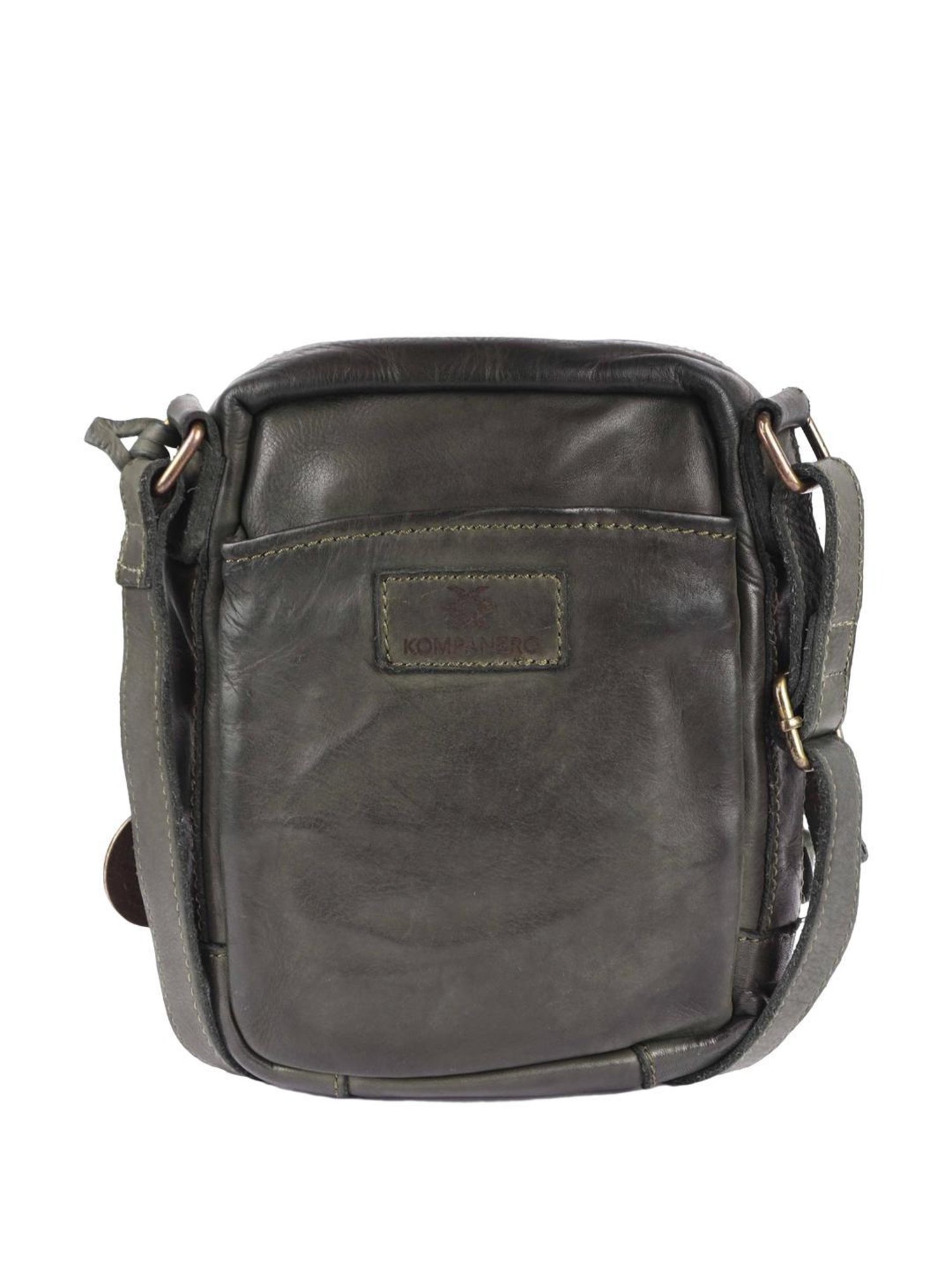 KOMPANERO Marquis Green Textured Cross Body Bag