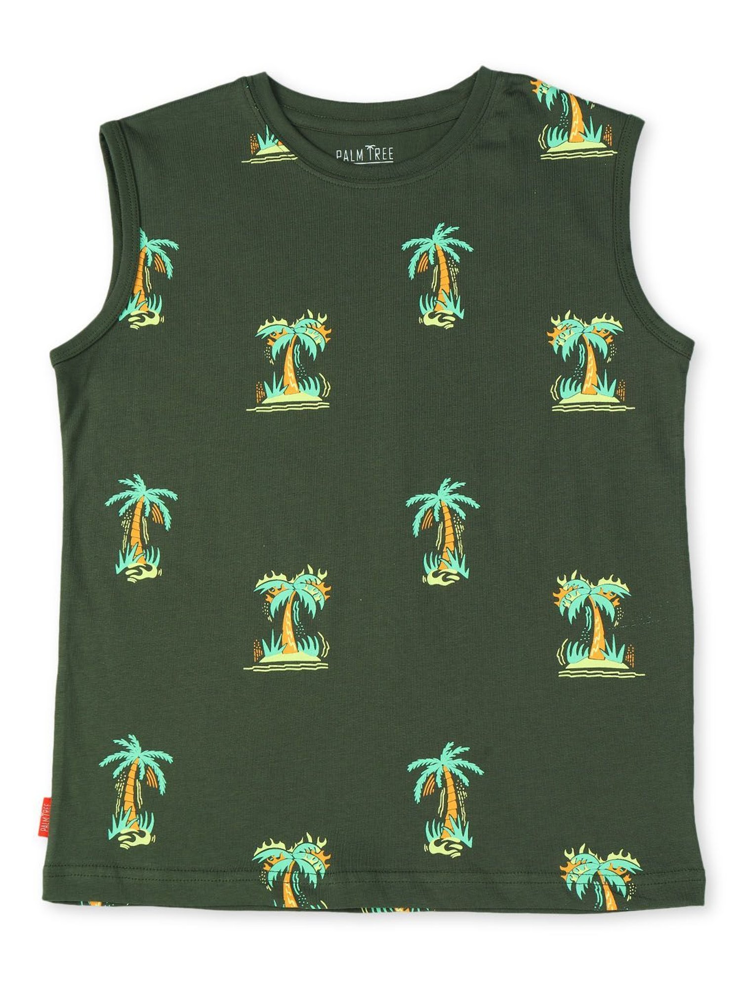 Palm Tree Kids Sage Green Printed Vest