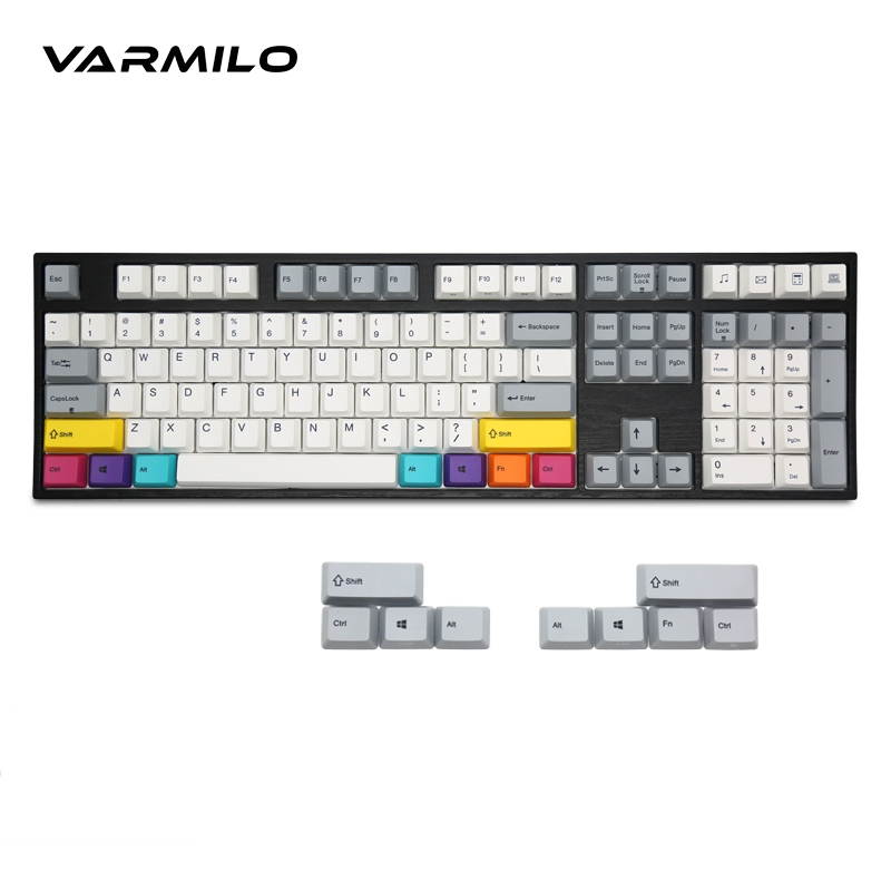 Varmilo  Ergonomic Design, Cool Exterior 87 Keys USB Wired Cable Detachable Cherry MX Mechanical Gaming  Keyboard With White Backlit For Office And Game, PBT Keycaps - VA87M Nordic Summit Verison