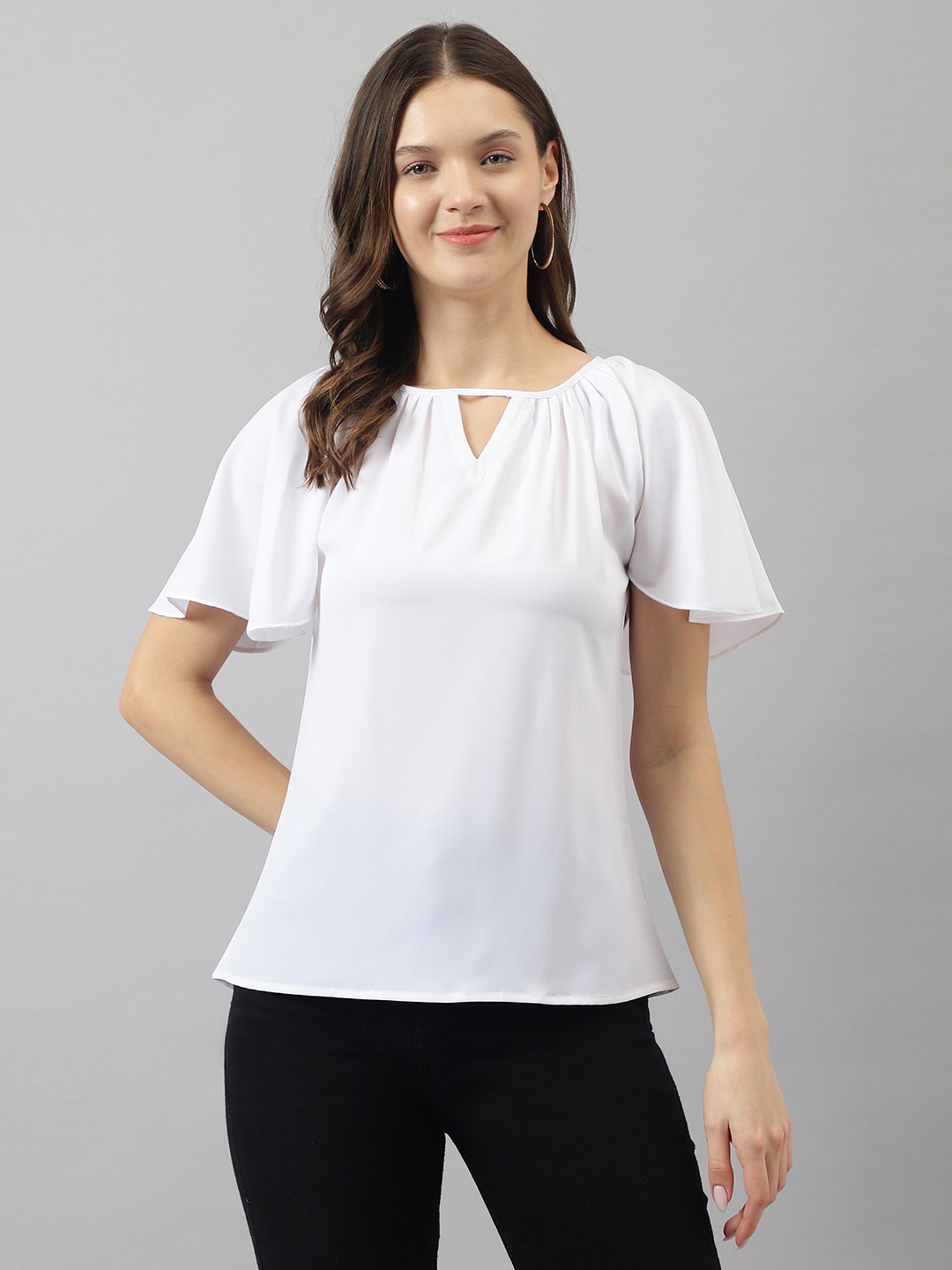 KERI PERRY White Regular Fit Top