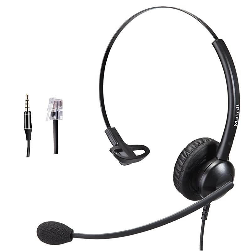 Headset for Cisco IP with Noise Cancelling MicroCall Center Headset with RJ9 Jack Plus 35mm Connector