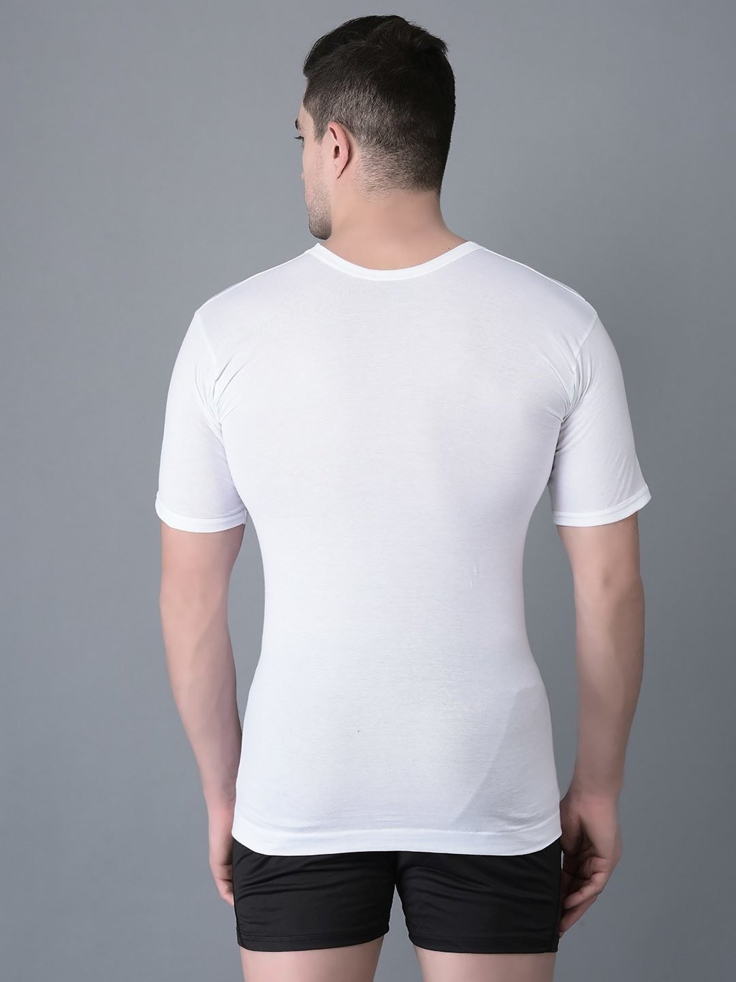 Dollar Bigboss White Cotton Regular Fit Vest - Pack Of 10