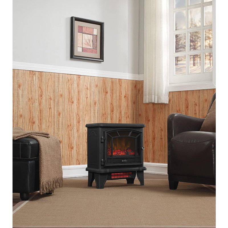 Duraflame 550 Black Infrared Freestanding Electric Fireplace Stove with Remote Control - DFI-550-22