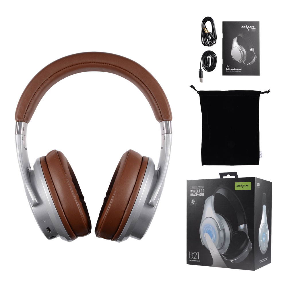 ZEALOT B21 Super Bass Stereo Wireless Bluetooth 4.0 Headphone HiFi Earphone Touch Control Noise Canceling with Microphone