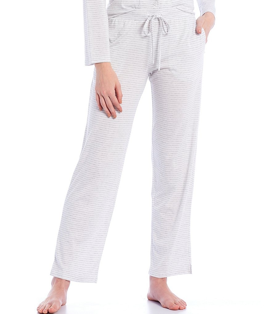 VAN WINKLE & CO. Yarn-Dyed Striped Jersey Knit Coordinating Sleep Pants