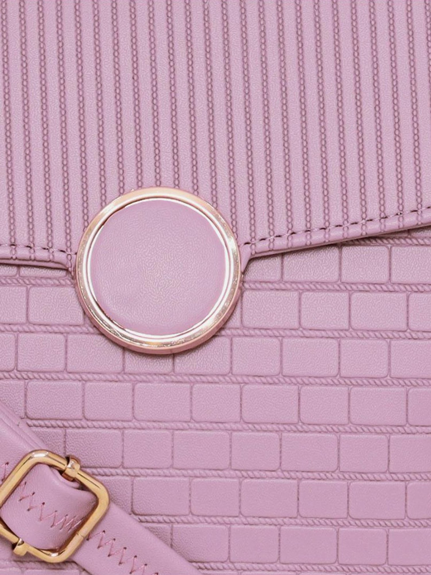 Esbeda Pink Textured Medium Satchel Handbag