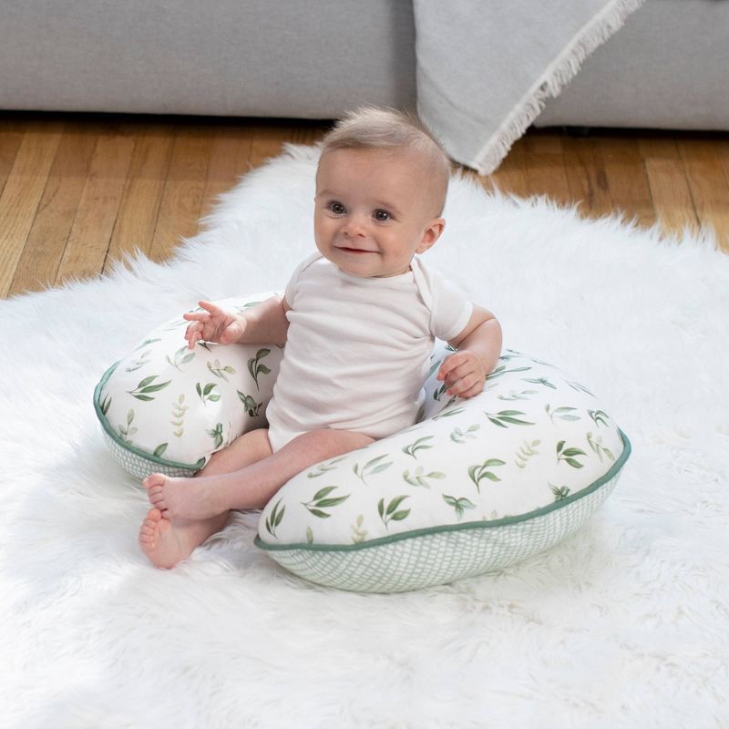 Boppy Organic Fabric Nursing Pillow Cover - Green Little Leaves