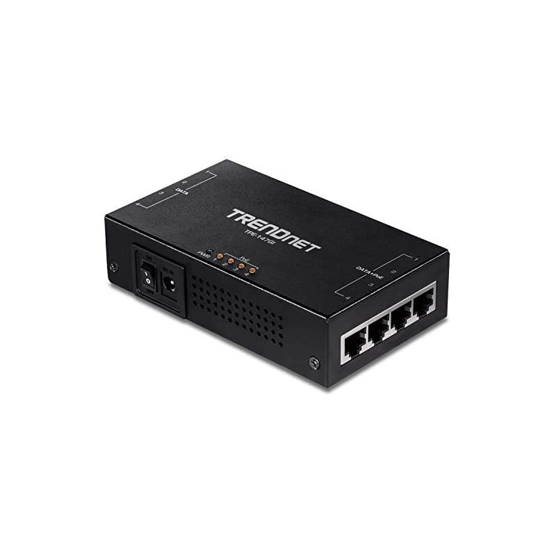65W 4-Port Gigabit PoE+ Injector, TPE-147GI, 4 x Gigabit Ports(Data in), 4 x gigabit PoE Ports(Data + PoE Out), Multi-Port PoE+ Injector up to 100m(328 ft.), Add PoE+ Power to Non-PoE Switch