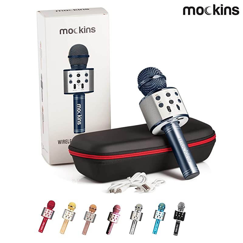 Wireless Bluetooth Karaoke Microphone with Built in Bluetooth Speaker AllinOne Karaoke Machine | Compatible with Android amp iOS iPhone Navy Color